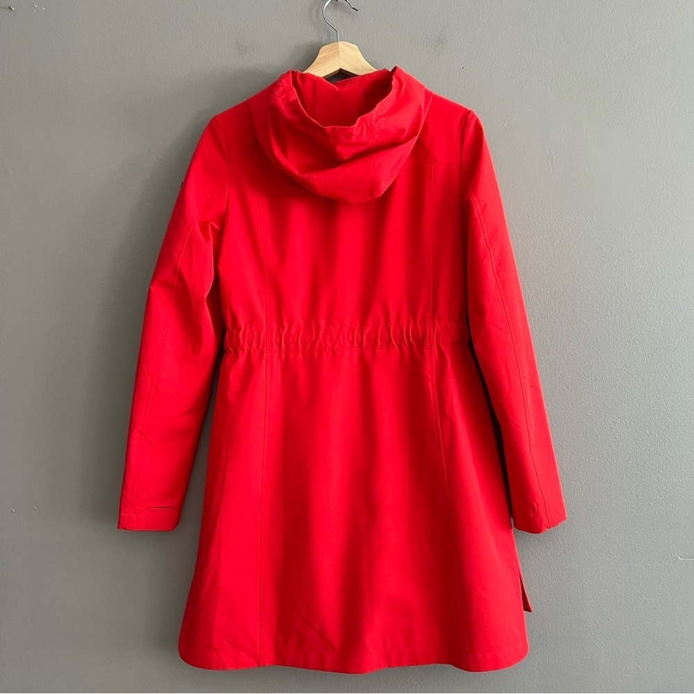 Sam Edelman Women's Hooded Fill Zip Rain Jacket Water Resistant Stretch Red XS - Picture 2 of 16